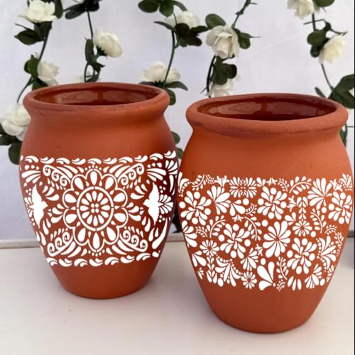 Talavera Stencil Mexican Stencils Floral Border Stencils for Crafts 11.8" - style: Border Corner