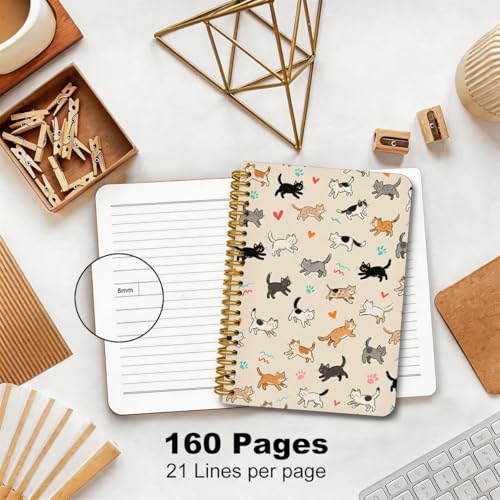 2 Pcs Cat Gifts for Women Spiral Notebook, A5 Journal Notebook 160 Pages - color: Multicolour 0021