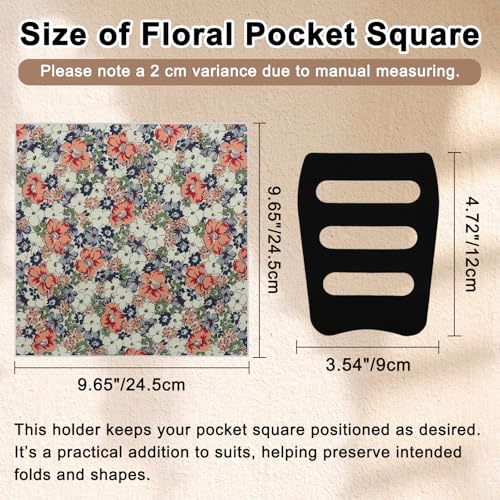 Cotton Floral Handkerchiefs for Men Wedding Evening Daily Work Prom - color: Orange,white,green,grey,navy