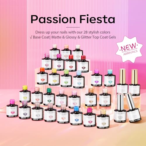 modelones Gel Nail Polish Set Neon Glitter 32PCS 28Colors - color: A2-Passion Fiesta
