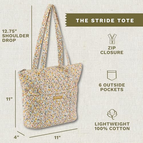 Bella Taylor Stride Tote, Quilted Shoulder Bag for Women - color: Prairie Meadow