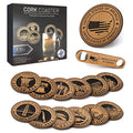 Cork Coasters for Drinks, Absorbent, 14 Piece Set, USA Landmarks