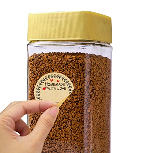 Fancy Land 500 Homemade with Love Stickers Canning Labels for Baked Goods