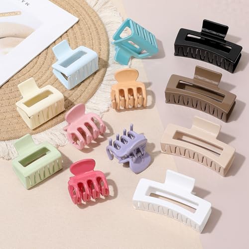SMKSL 12 Pcs Hair Claw Clips for Women & Girls 3 Styles Hair Accessories - color: Gloss Colorful