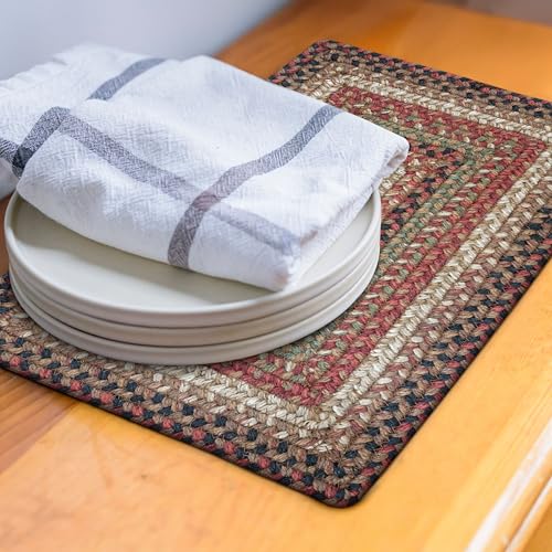 Homespice Gingerbread Jute Braided Table Mats, Rect 10x15 Set of 4 - color: Gingerbread