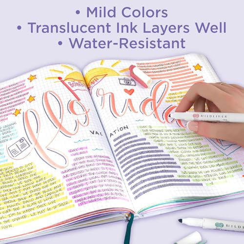 Zebra Pen MILDLINER No Bleed Highlighter, Dark Blue Color, Dual Tip, 12-Pk - color: Dark Blue B