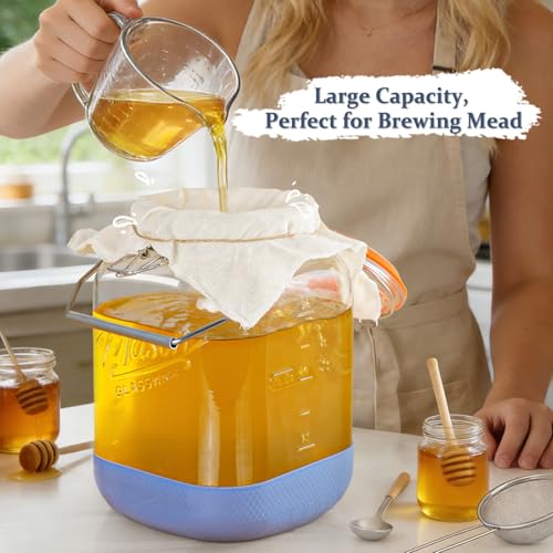 1 Gallon/128 OZ Large Fermentation Jar, Mead Making Kit, Pickle Jars, 2 PCS