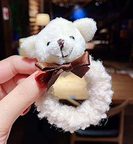 GK-O 6 PCS Womens Scrunchies Cute Rabbit Bear Hair Tie Kawaii Plush Rope