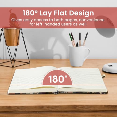 Taja Pretty Lined Journal for Women, Aesthetic Hardcover Leather Journal - color: A-Garden, size: A-Lined