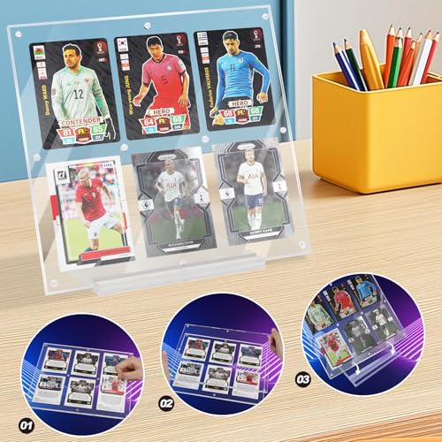 Trading Card Display Case, 6-Slot, 9.4 x 8.6 inches