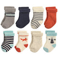 Hudson Baby Baby 8-pack Cotton Rich Newborn and Terry Socks - color: Boy Fox, size: 0-6 Months