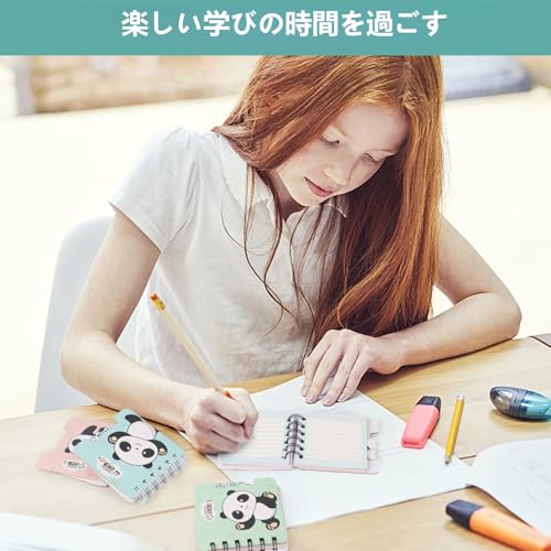 Mini Panda Notebooks for Kids,Kawaii Small Notebook Notepad for Girls - color: Happy Panda