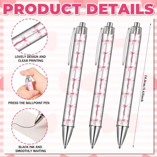 Resurhang 12 Sets Preppy Pink Bow Journal Pen Gifts for Teen Girls Women - style: Pink Bow Styles