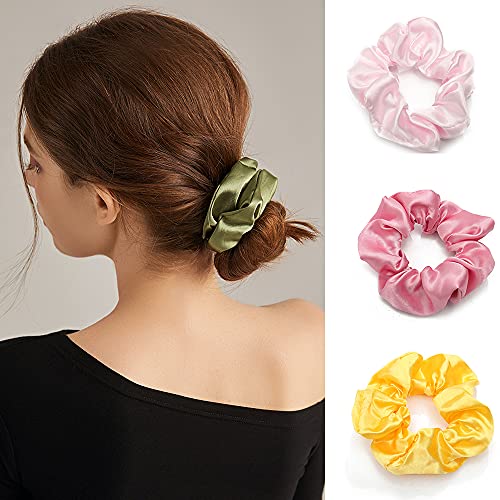 60 Pcs Scrunchies Velvet Scrunchies and Satin Hair Scrunchies for Women