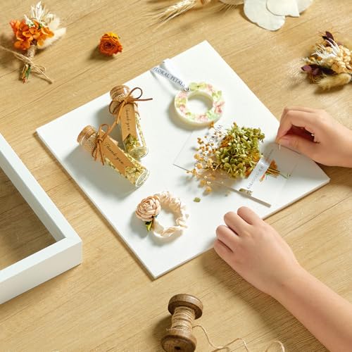12x12 Shadow Box Picture Frame with Real Glass Panel and Linen Back - color: White + Thickened Panel + Foam Packaging, size: 12x12