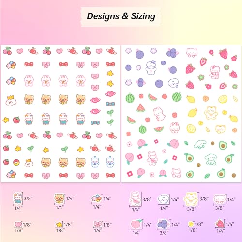 Okiyomi 3D Kawaii Nail Stickers Bulk Pack, 10 Sheets, 719 Decals - color: 5d Set of 10
