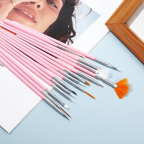 15pcs Cake Painting Brushes, Cake Decorating Brushes Kit Food Safe Paint Brush Tools,Fondant Sugar Cookie Painting Brushes Supplies for Cookie Cake Decoration (Pink) - color: Pink