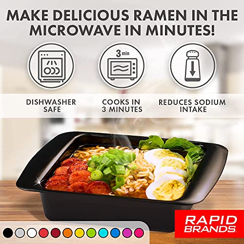 Rapid Ramen Cooker | Microwavable Cookware for Instant Ramen | BPA Free and Dishwasher Safe | Perfect for Dorm, Small Kitchen or Office | Black - color: Black, size: 1 Pack Standard