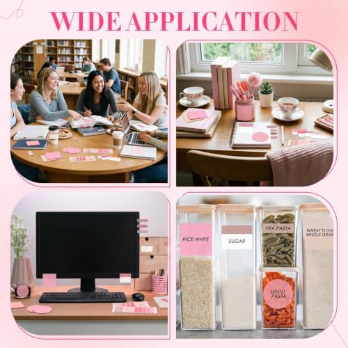 Glenmal Transparent Sticky Note Set, 910 Sheets,Pink - color: Pink