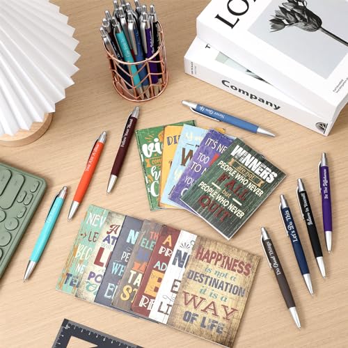 Yeaqee 72 Pcs Motivational Pen Notepad Gifts Bulk Set, Motivational - style: Motivational
