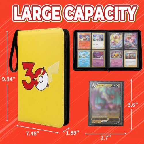 Card Binder, 4 Pocket 240 Card for Collectible Trading Card Albums - color: 240-YELLOW-1