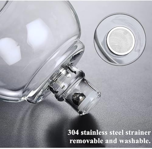 RORA Lazy Kungfu Glass Tea Set Semi Automatic Drip Rotating with Infuser Glass Teapot Set (6 cups) - color: Clear, size: teapot set