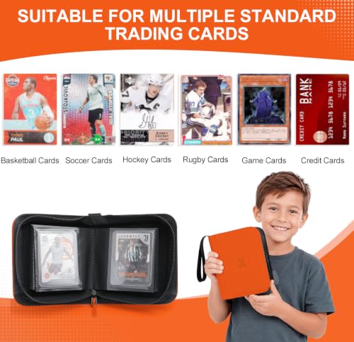 Mini 1 Pocket Top Loader Binder, Upgraded Widened Pages & Spine - color: Orange, size: 1