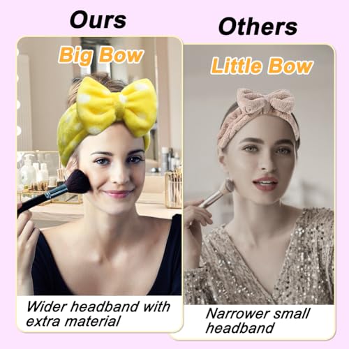 Shintop Sweet Super Soft Caroset Polka Dots Wash Cosmetic Headband Hairlace (yellow polka dots) - color: Yellow Polka Dots