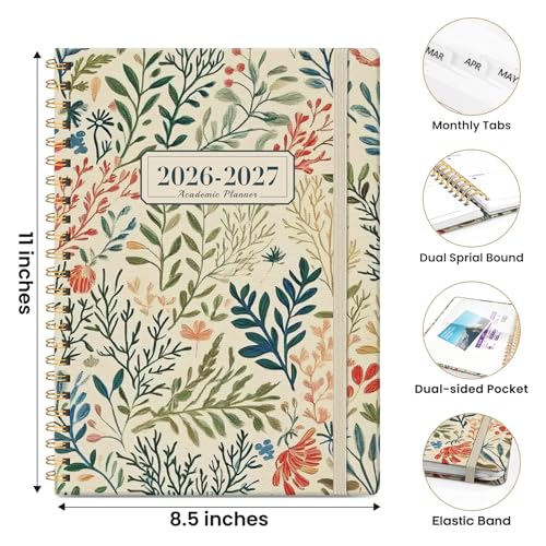 ZOTIA Planner 2026-2027 Weekly & Monthly Calendar Planner Jul 2026-Jun 2027 - color: G-Herbs, size: 8.5" x 11"