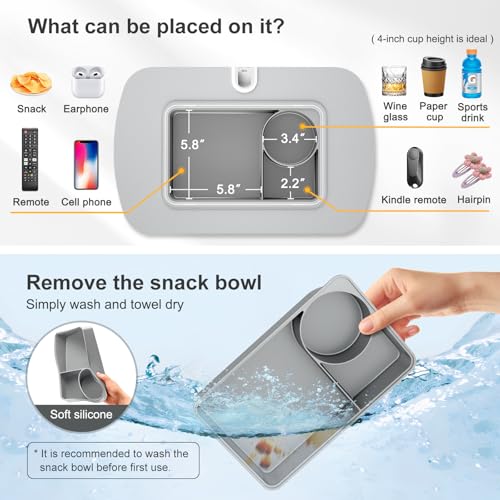 ERGONOV Tablet Pillow Stand with Snack Bowl,iPad Holder for Bed -Light Gray - color: Light Gray