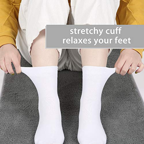 FGZ Women's Crew Socks 5 Pairs Soft Combed Cotton,Breathable Everyday Casual Socks for Women - color: 02-white, size: 5-9