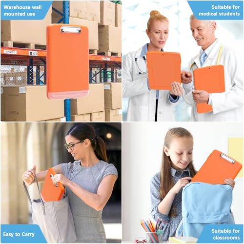 Hongri Clipboard with Storage with Pencil Case, 8.5 x 11 Storage Clip Board - color: Orange
