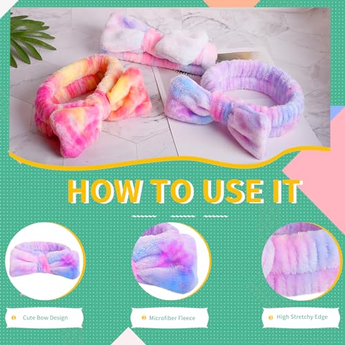 WSYUB Headband for Washing Face, Spa Headband - color: Gradient Purple,Yellow and Green