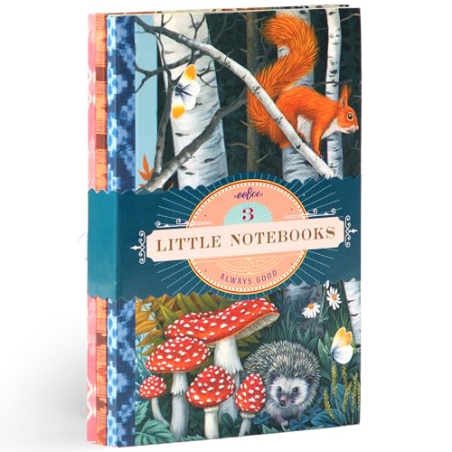 eeBoo Piece & Love: Vasilia Little Notebooks - Set of 3, 5.75 x 4, 64 Pages Each, Nature Themed Pocket Journals, Notes-Sketch-Draw, Lines & Grid Dot - style: Vasilia