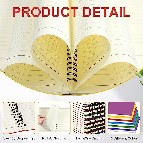 Yahenda Spiral Notebook College Ruled Journals Notebooks Lined 8.3 x 5.5 Inch Note Books Bulk A5 Writing Notebooks Thick Paper Notebook for Office Business School Supplies (Mixed Colors,18 Pcs) - color: Mixed Colors