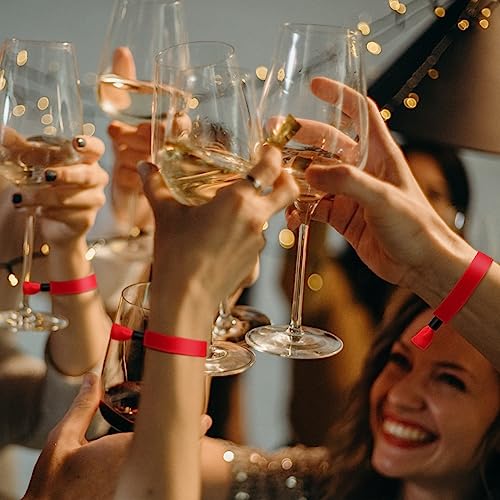 100 Pcs Cloth Wristbands, Disposable Wristbands for Events(Red) - color: RED
