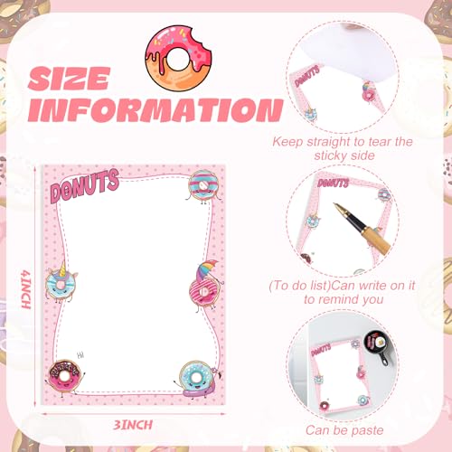 Chiisong 12 Pcs Cute Sticky Notes Gifts Donuts Sticky Notes Party Favors - style: Donuts