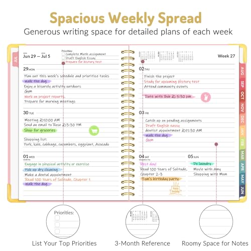 Forvencer Academic Planner 2026-2027, Calendar Jul 2026-Jun 2027, 6" x 8" - color: Dark Green, size: 6.3"x8.4" (Jul 2026 - Jun 2027)