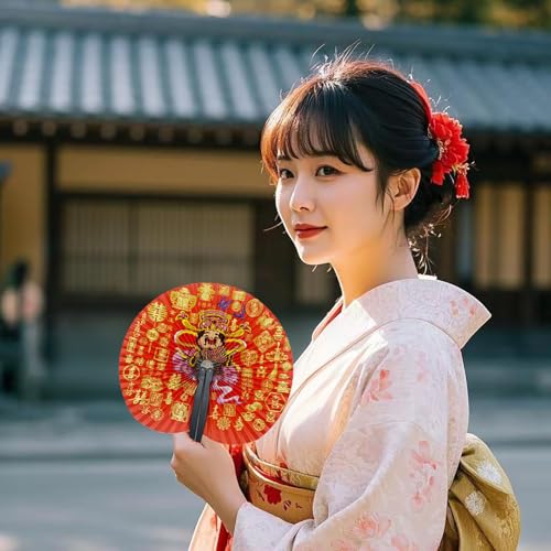 10 Pieces Chinese Paper Fans - color: Chinese FLS pattern, size: 10 PCS