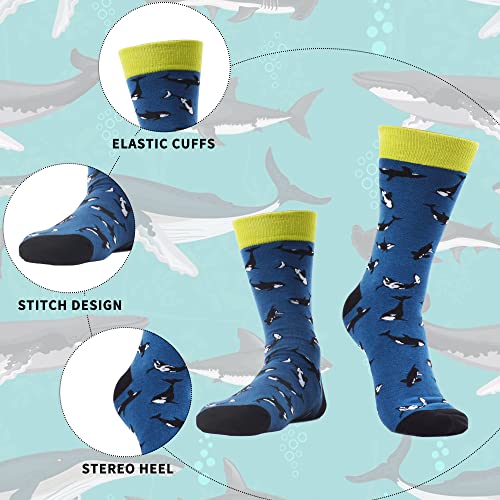 WeciBor Men's Combed Cotton Novelty Crew Socks Size 7-15 - color: Blue/Black/Grey/Multicolor Animal-6m, size: 7-12