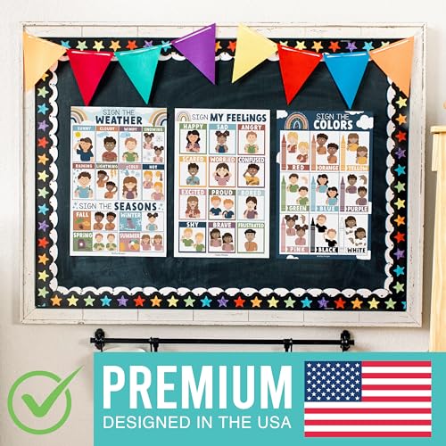 Sign Language Posters for Classroom Decor ABC Wall Chart Alphabet Poster