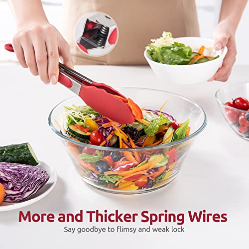U-Taste Kitchen Tong for Cooking, 600ºF Heat-Resistant Silicone, 9in/Red - color: Red, size: 9 inch