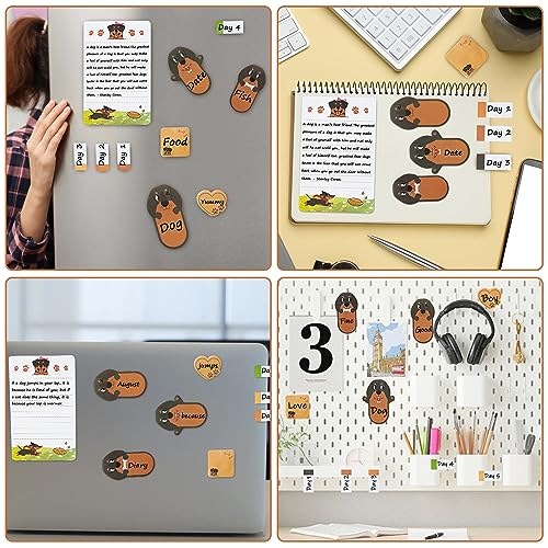 Xqumoi I Just Really Like Dachshund Sticky Notes Set, 550 Sheets Cute Cartoon Dachshund Self-Stick Notes Pads Animal Divider Tabs Bundle Writing Memo Pads Back to School Office Supplies Small Gift - color: 1pack-dachshund