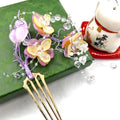 Purple Jasmine Hairpin Chinese Hanfu and Han Style Hair Retro Flower with Metal Handmade Hair Clip Hair Accessories for Women Girls Long Hair (Purple Jasmine Flower) - color: Purple Jasmine Flower