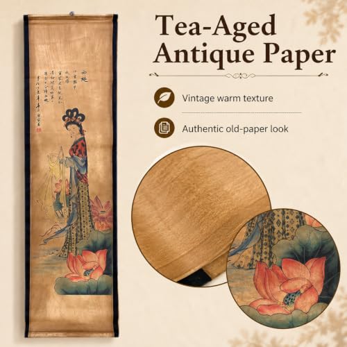 Wall Art Poster Prints Painting Paper Scroll Decor Chinese Beauty Lady - color: A1