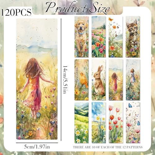 Vintage Flower Bookmark Gifts - 120pcs Cats Paper Bookmarks Bulk