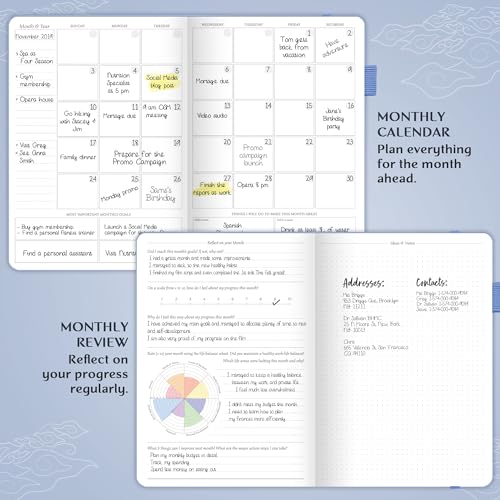 Legend Planner PRO Weekly & Monthly, Large Undated, 7”x10”, Periwinkle - color: Periwinkle + Gold Foil