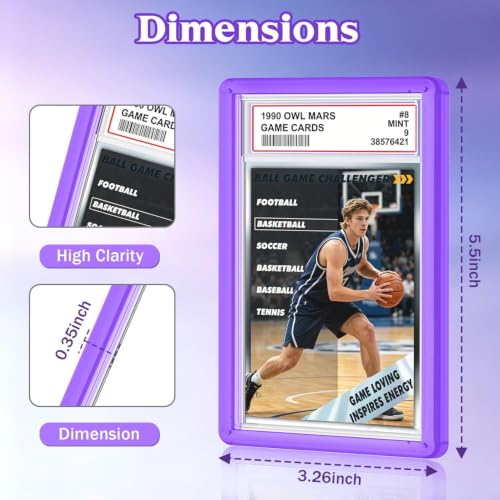 for 1 Pack PSA Slab Guard,Durable PSA Slab Protector Case,Hard TPU Stackable,Shock Absorbing Edge Protection,Soft Touch,Multiple Colors Guards with Precision Fit for Graded Cards Case,Purple - color: Purple, size: 1 Pack
