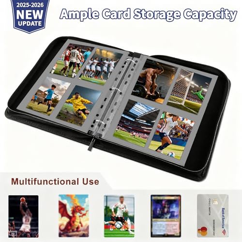 Baseball Card Binder, 400 Pockets, Protective Trading Card Album - color: Baseball-Blue, size: 400 Pockets