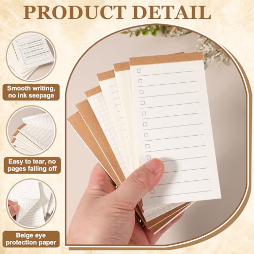 PATIKIL Portable Field Notes, 4 Pcs Small Notepads 50 Sheets Pocket Notebooks Memo Books to Do List Organizer Planner Daily for Work Office Journey, Grid - style: Grid